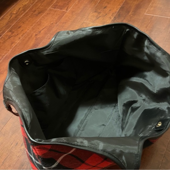 Victoria's Secret Plaid Tote, Red / Black - Picture 8 of 10
